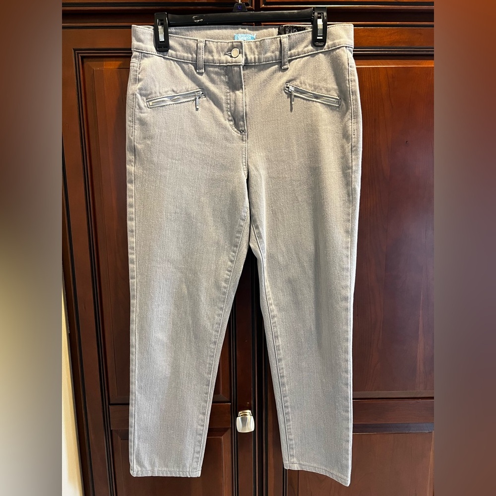 J. McLAUGHLIN Women's Slim Fit Zipper Skinny Jeans Gray - 8